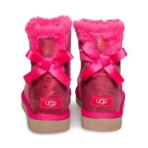 UGG Mini Bailey Bow Glisten Radish Boots NWT